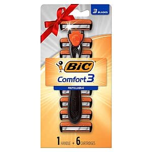 BIC Comfort 3 Hybrid Men's Disposable Razor (1 Handle w/ 6 Cartridges) $2.20 w/ Subscribe & Save