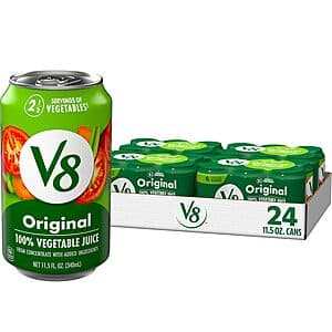 24-Pack 11.5-Oz V8 Original 100% Vegetable Juice (Original or Low Sodium) $12.80 w/ Subscribe & Save