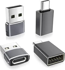 4-Pack Basesailor USB-to-USB Adapters (2x USB-C to USB-A, 2x USB-A to USB-C) $4.05