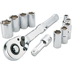 11-Piece Craftsman Mechanics SAE 1/4" Drive Ratchet Tool Set $13.20