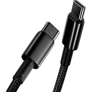 3.3' Baseus 100W PD 5A QC 4.0 Fast Charging Braided USB-C to USB-C Cable $4