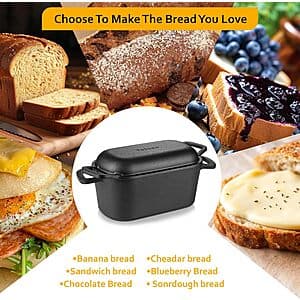 3.6-Quart Velaze Dutch Cast Iron Bread Oven Pan w/ Lid (Black) $30 + Free S/H