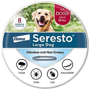 Seresto 8-Month Flea & Tick Collar For Dogs Over 18 lbs $33.25 w/ S&S & More