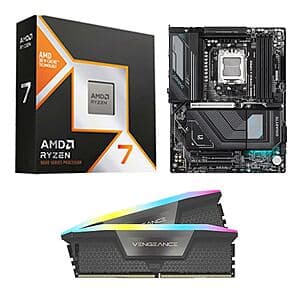AMD Ryzen 7 9800X3D CPU + 32GB Corsair VENGEANCE RGB RAM + Gigabyte B850 Gaming X MB $680 (Select Stores) + Free Pickup