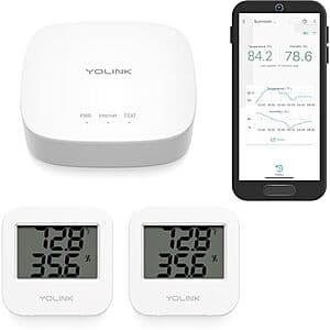 YoLink Smart Temperature / Humidity Monitor w/ 2 Sensors + Hub $40 + Free S&H