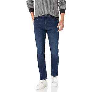 Amazon Essentials Men's Skinny-Fit Comfort Stretch Denim Jeans in black and dark denim colors, assorted discontinued options.