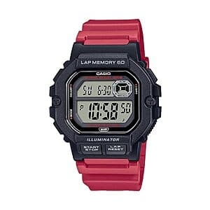 Casio LED Illuminator 10-Year Battery Men's Digital Sports Watch w/ 60-Lap Memory $17.95