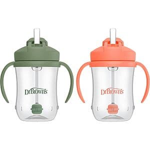2-Pk 9-Oz Dr. Brown's Milestones Baby's First Cup w/ Weighted Straw $4.70