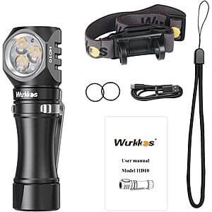 Wurkkos HD10 Mini 1200LM LED Flashlight / Headlamp (4000K) $20.50 + Free S&H