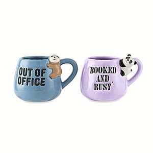 Thyme & Table Stoneware Mugs: 2-Piece Sloth & Panda Office Set $3 & More