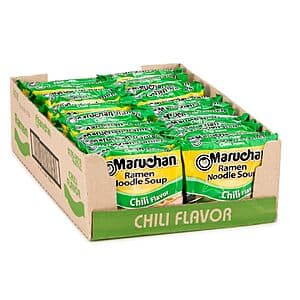 24-Pack 3-Oz Maruchan Instant Ramen Noodle Soup (Chili) $4.30 w/ Subscribe & Save