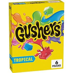6-Ct 0.8-Oz Gushers Tropical Fruit Flavored Snacks $1.60 w/ S&S