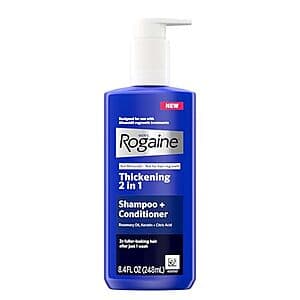 Select Accts: 8.4-Oz Rogaine Men's Thickening 2 in 1 Shampoo + Conditioner $3.70 w/ S&S