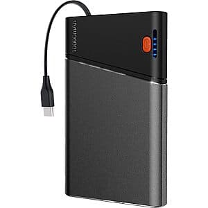10000mAh Aaoyun 22.5W Slim Portable Power Bank w/ Built-In USB-C Cable (3 colors) $9.90