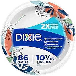86-Ct 10" Dixie Large Paper Plates $6