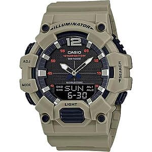 Casio Men's 46mm Classic Analog Digital Display Quartz Watch w/ Black Dial (Tan) $33