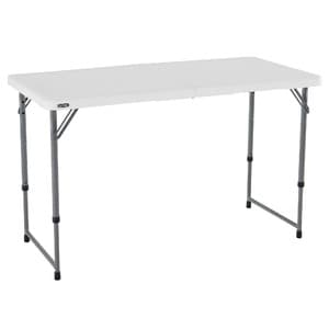 4' Lifetime Height Adjustable Indoor/Outdoor Folding Table (White Granite) $34 + Free S/H on $35+