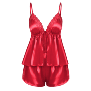 Ekouaer women's satin camisole and shorts pajama set featuring a bow tie detail in various color options.