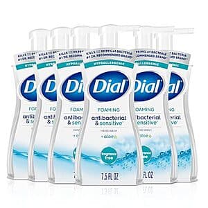 6-Pack 7.5-Oz Dial Antibacterial & Sensitive Foaming Hand Wash (Fragrance Free) $9.25 w/ Subscribe & Save