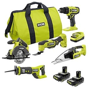 RYOBI ONE+ 18V Cordless 5-Tool Combo Kit w/ 2x 2 Ah HP Batteries & Charger $179 + Free S&H