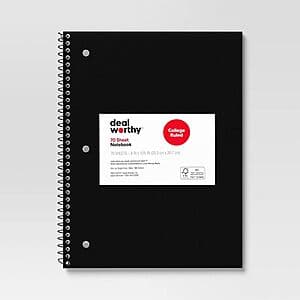 Dealworthy Subject Spiral Notebooks (Various) $0.35 + Free Pickup