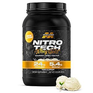 Select Accounts: 2-lbs MuscleTech Nitro Tech Whey Gold Protein Powder (Vanilla) $18.75 & More w/ S&S