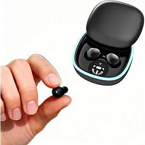 Xmenha low-profile wireless Bluetooth earbuds in black and nude color options, designed for small ears.