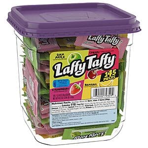 145-Ct Laffy Taffy Assorted Candy Jar (Sour Apple, Cherry, Strawberry & Banana) $11.20 w/ Subscribe & Save