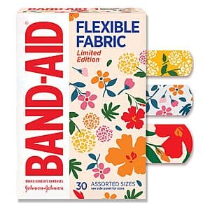 Select Accts: 30ct Band-Aid Brand Flexible Fabric Adhesive Bandages (Wildflower) $1.50 w/ Subscribe & Save
