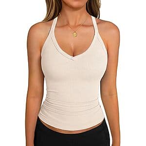 GKBK Women's V-Neck Racerback Cami Tank Top (Various) $4.15