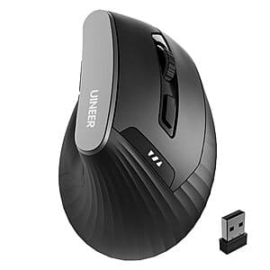 Uineer Ergonomic Vertical Wireless Mouse w/ Adjustable DPI Up to 2400 $9.60