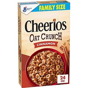 24-Oz Cheerios Oat Crunch Breakfast Cereal (Cinnamon Oat) $2.80 w/ Subscribe & Save