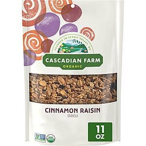 Select Accts: 11-Ounce Cascadian Farm Organic Granola (Cinnamon Raisin) $3.20 w/ Subscribe & Save