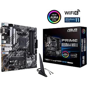 ASUS Prime B550M-A WiFi II AMD AM4 Micro ATX MB +16GB CORSAIR Vengeance LPX DDR4 RAM $100 + Free Shipping