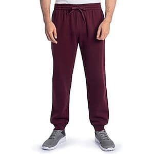 Fruit of the Loom Men's Eversoft Fleece Joggers w/ Pockets (Maroon) $7.45
