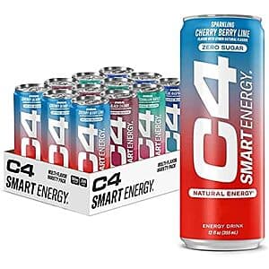12-Pack 12-Oz Cellucor C4 Smart Energy Drink (Berry Breeze Variety Pack) $14.25 w/ Subscribe & Save