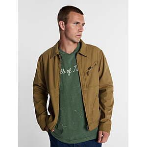 Kacey Lee Men's 100% Cotton Canvas 91B Jacket in Dark Khaki Rinse.