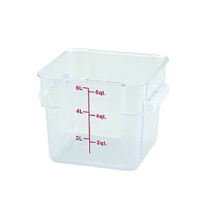 6-Quart Winco Square Storage Container (Clear) $7.50