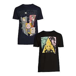 2-Pack Spy x Family Men's Graphic Tee Shirt (L or XL) $5.10