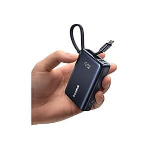 Baseus Picogo 10000mAh 45W Power Bank w/ Built-In USB-C Cable (Black) $18 + Free Shipping w/ Prime