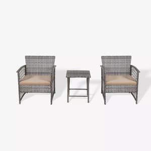 3-Piece WestinTrends Outdoor Patio Conversation Set (Gray/Beige) $90 & More + Free Shipping