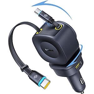 Baseus 163W 4-in-1 Car Charger w/ Dual 31.5" Retractable USB-C Cables $30 + Free Shipping