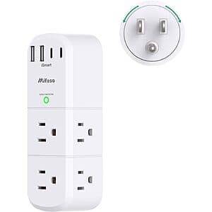 Prime Members: Mifaso 6 AC + 4 USB Swivel Surge Protector Outlet Extender $7 + Free Shipping