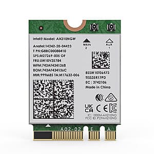 Intel Wi-Fi 6E AX210 Tri-Band Wi-Fi/Bluetooth 5.3 5400Mbps Wireless Module Card $15.30 + Free Shipping