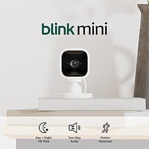 Blink Mini 1080p Indoor Plug-in Smart Security Camera (White or Black) $14.40 & More + Free Store Pickup