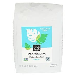 Prime Members: 24oz 365 by Whole Foods Market Pacific Rim Whole Bean Coffee $9.40 w/ S&S