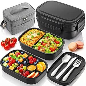 Prime: HOMETALL 3-Tier Stackable Leak-Proof Bento Box w/ Insulated Lunch Bag from $9.60 + Free S&H