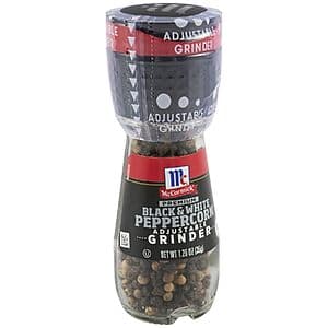 Select Accounts: 1.26-Oz McCormick Black & White Peppercorn Adjustable Grinder $1.80 w/ S&S