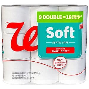9-Ct Walgreens Double Regular Roll 2-Ply Soft Bath Tissue $3.15 + Free Pickup on $10+ Order