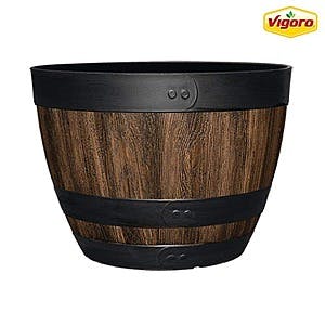 2-Count 20" Vigaro Resin Wine Barrel Planter (Walnut Brown) $16.95 + Free Store Pickup